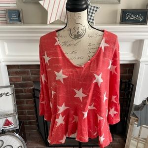 Blue Buttercup - size L top - red with white star top.  NWT